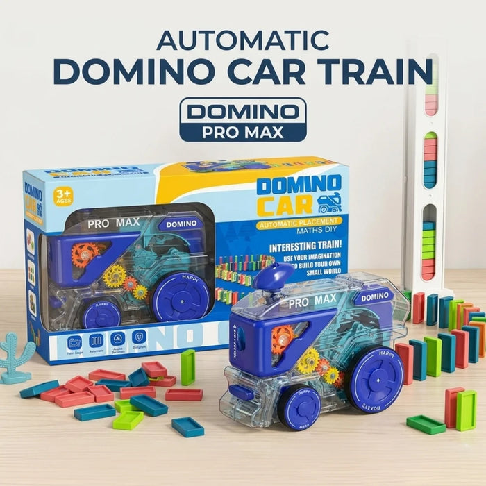 Automatic Domino Train Toy with 60 Dominoes – STEM Building & Educational Toy for Kids