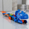 2-in-1 Foldable Dinosaur Truck with 6 Cars & Racing Track
