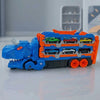 2-in-1 Foldable Dinosaur Truck with 6 Cars & Racing Track