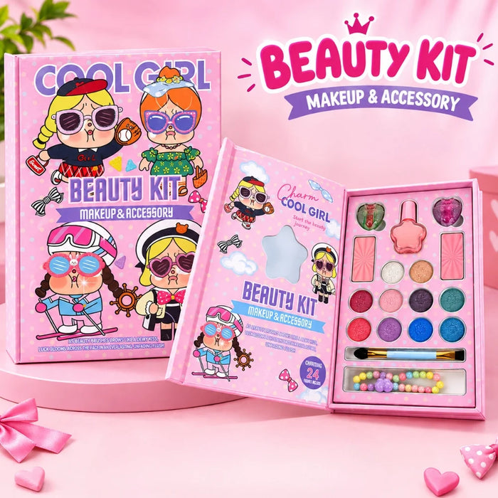 Kids Makeup & Beauty Kit for Girls – Pretend Play Makeup & Accessory Set