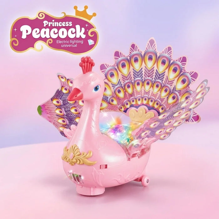 Princess Peacock Electric Spinning Toy – 360° Dancing Toy with Lights & Music